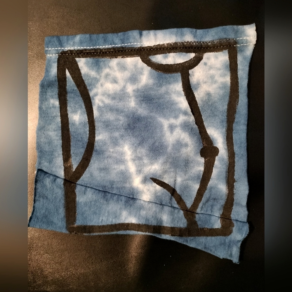 Blue Tie Dye Abstract Figure Patch